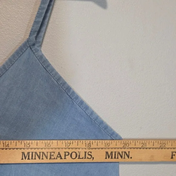 Tempo Paris Oversized Maxi Dress Blue Chambray Women M Lagenlook Coastal Cowgirl - Picture 9 of 10